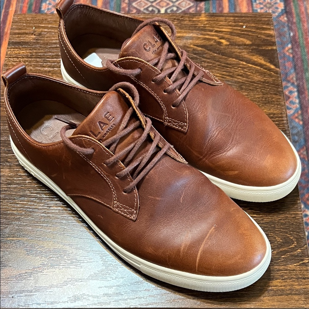 Clae Men's Tan Leather Sneakers